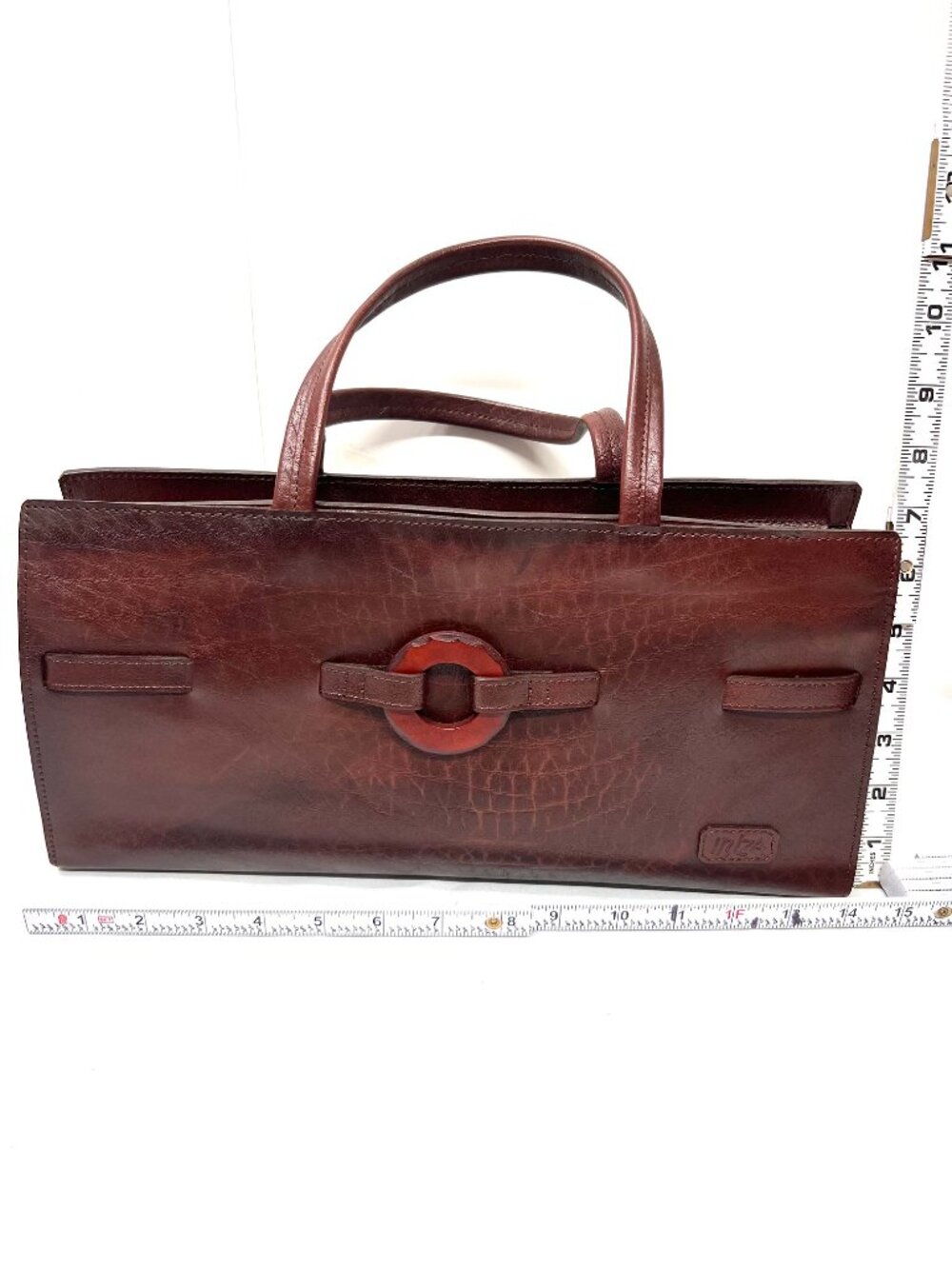 New-Classic  IBIZA Aoyama  Choco Brown Leather Hand Shoulder Bag + Silk Scarf (8 - Picture 15 of 16